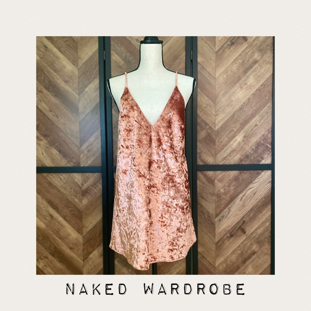 NAKED WARDROBE - Crushed Velvet Mini Dress (NWT)